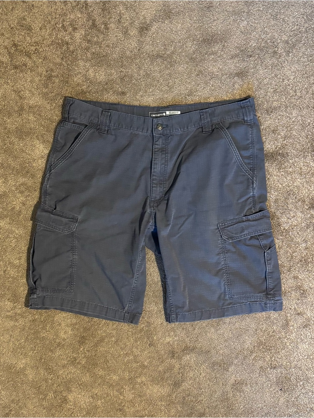 Carhartt Force Cargo Shorts Mens 40 Gray Ripstop Relaxed Fit Workwear Pants